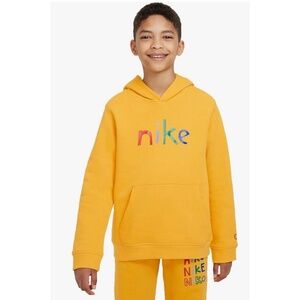 Nike Sportswear Yellow Club fleece Big Kid Boy Pullover Hoodie, XL